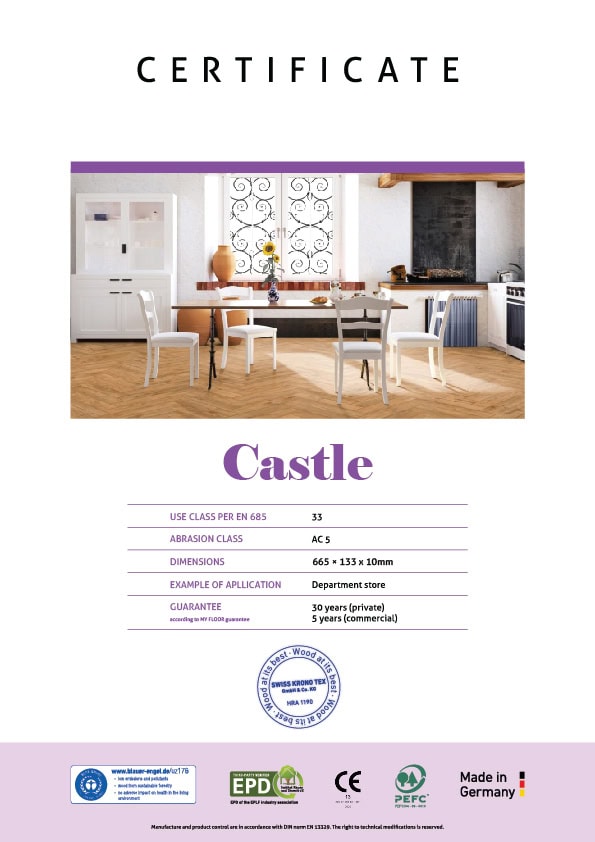 Thông số kỹ thuật sàn gỗ MyFloor Castle Thông số kỹ thuật sàn gỗ MyFloor Castle