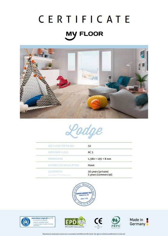 Thông số kỹ thuật sàn gỗ MyFloor Lodge Thông số kỹ thuật sàn gỗ MyFloor Lodge