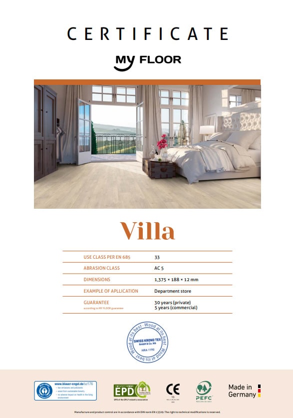 Thông số kỹ thuật sàn gỗ Myfloor Villa Thông số kỹ thuật sàn gỗ Myfloor Villa