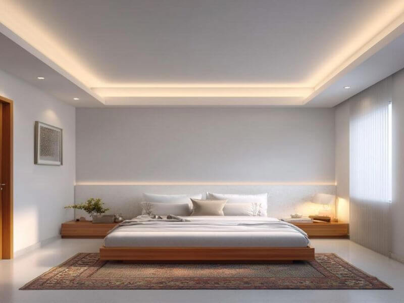 32+ Mẫu trần thạch cao phòng ngủ đẹp hiện đại cho không gian sống 75 Nâng tầm không gian với nghệ thuật chiếu sáng trên trần thạch cao
