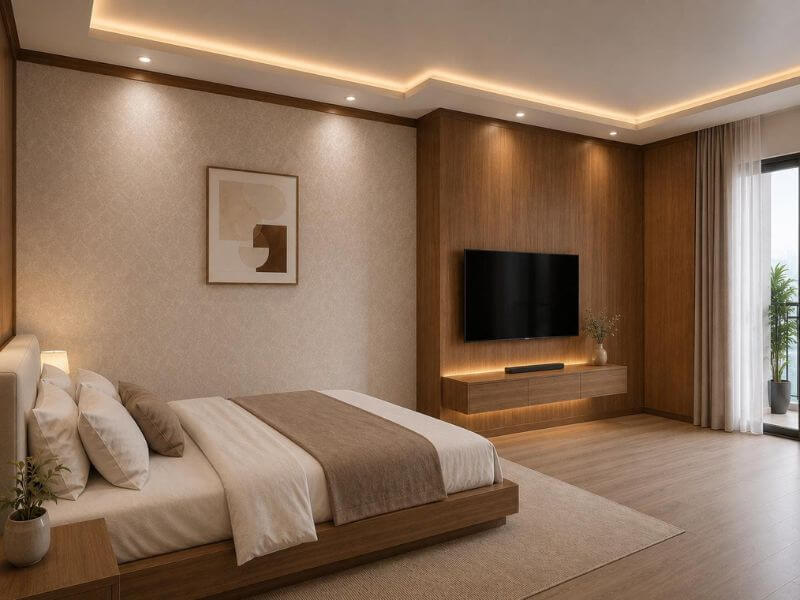 6+ Mẫu trần nhựa nano phẳng đẹp cho không gian phòng khách và phòng ngủ 20 Tạo sự thư thái cho phòng ngủ